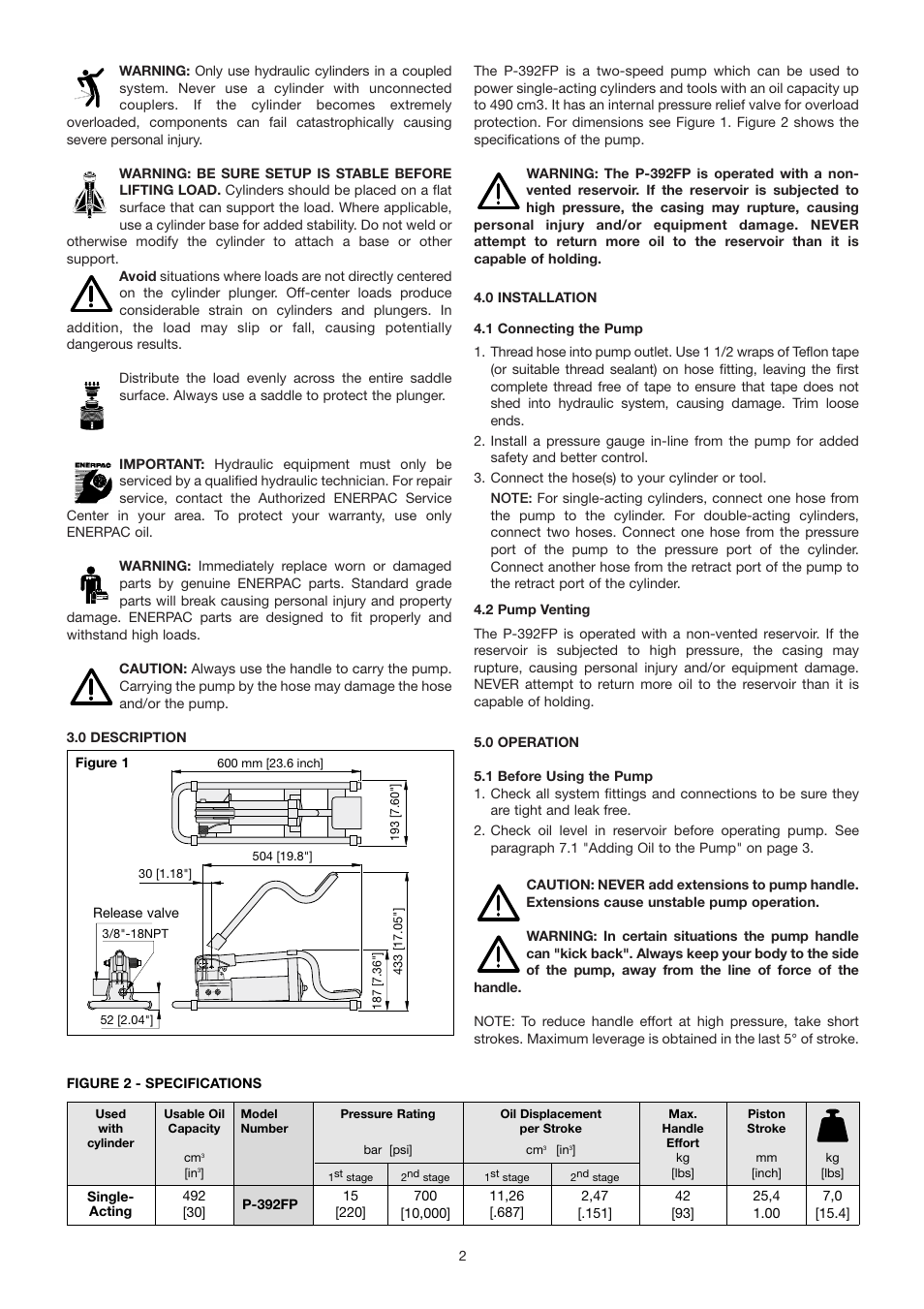 Enerpac P-392FP User Manual | Page 2 / 14