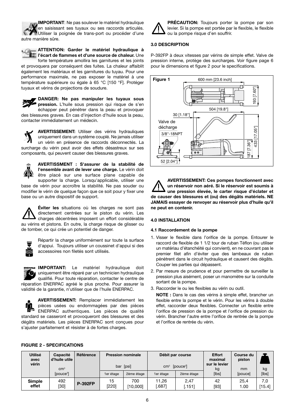 Enerpac P-392FP User Manual | Page 6 / 14