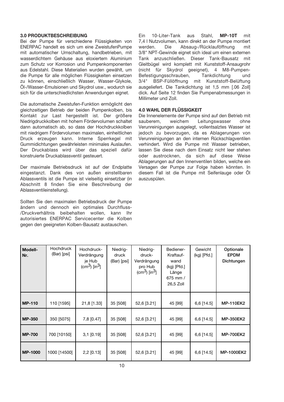 Enerpac MP-Series User Manual | Page 10 / 30