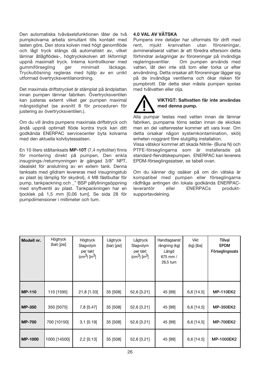 Enerpac MP-Series User Manual | Page 26 / 30