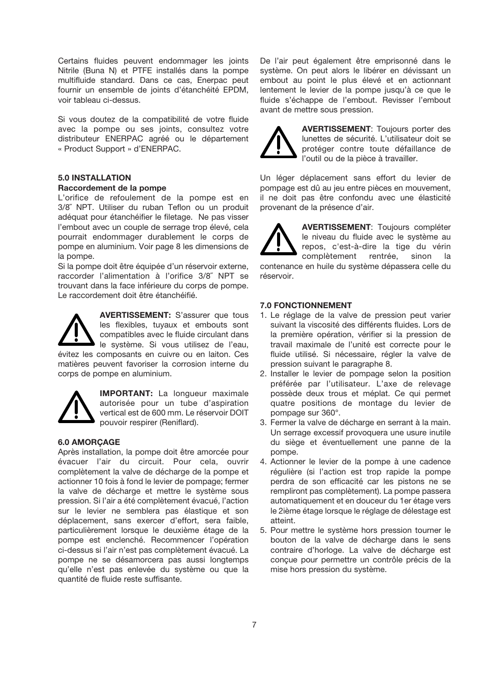 Enerpac MP-Series User Manual | Page 7 / 30