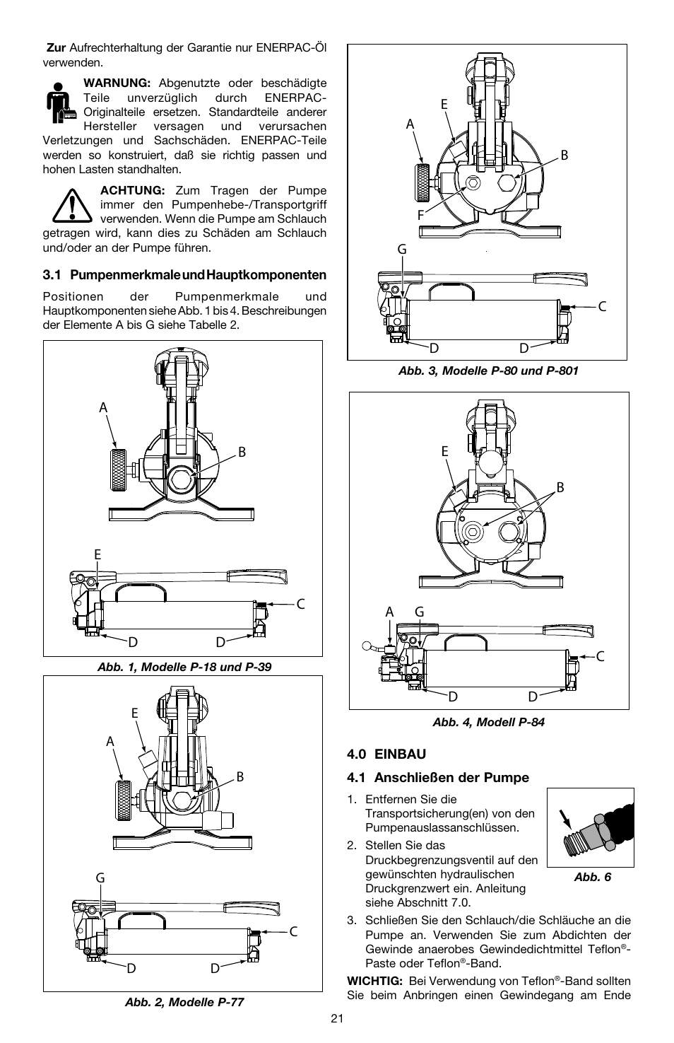 Enerpac P-Series ULTIMA User Manual | Page 21 / 128