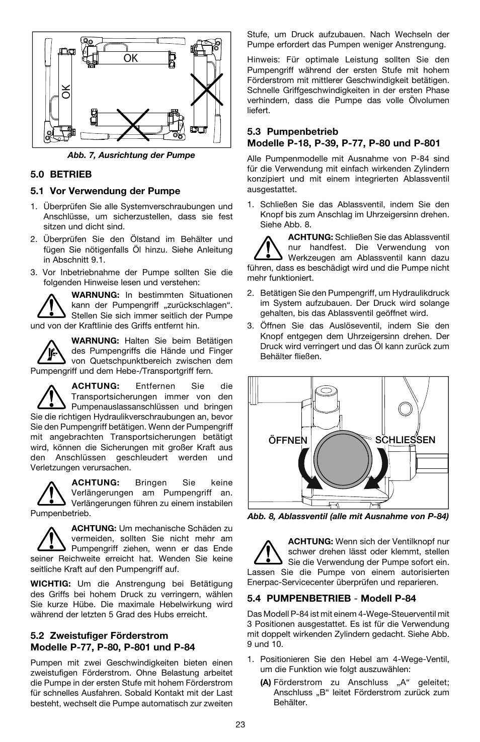 Enerpac P-Series ULTIMA User Manual | Page 23 / 128