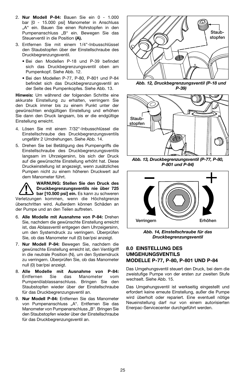 Enerpac P-Series ULTIMA User Manual | Page 25 / 128