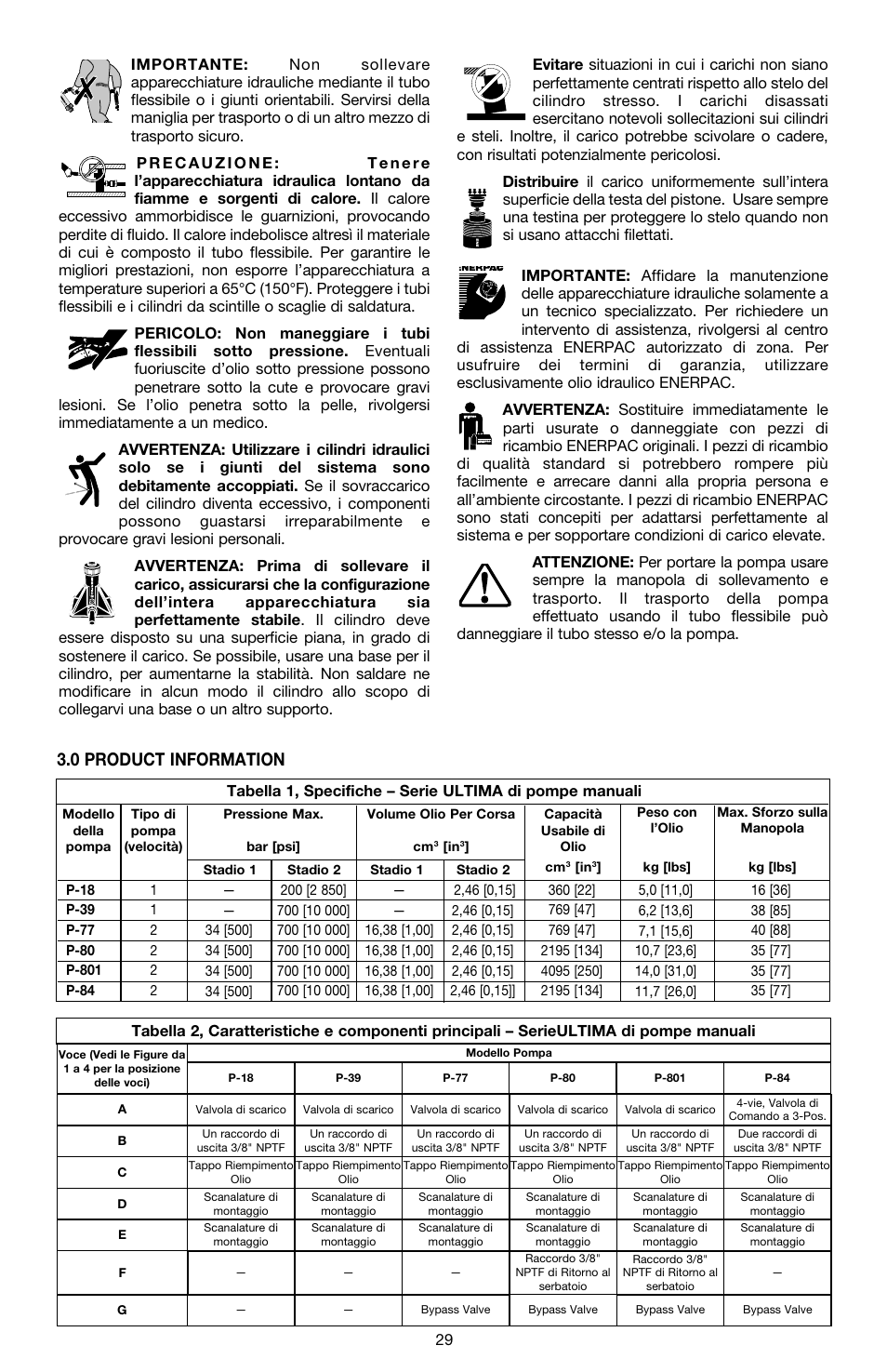 0 product information | Enerpac P-Series ULTIMA User Manual | Page 29 / 128