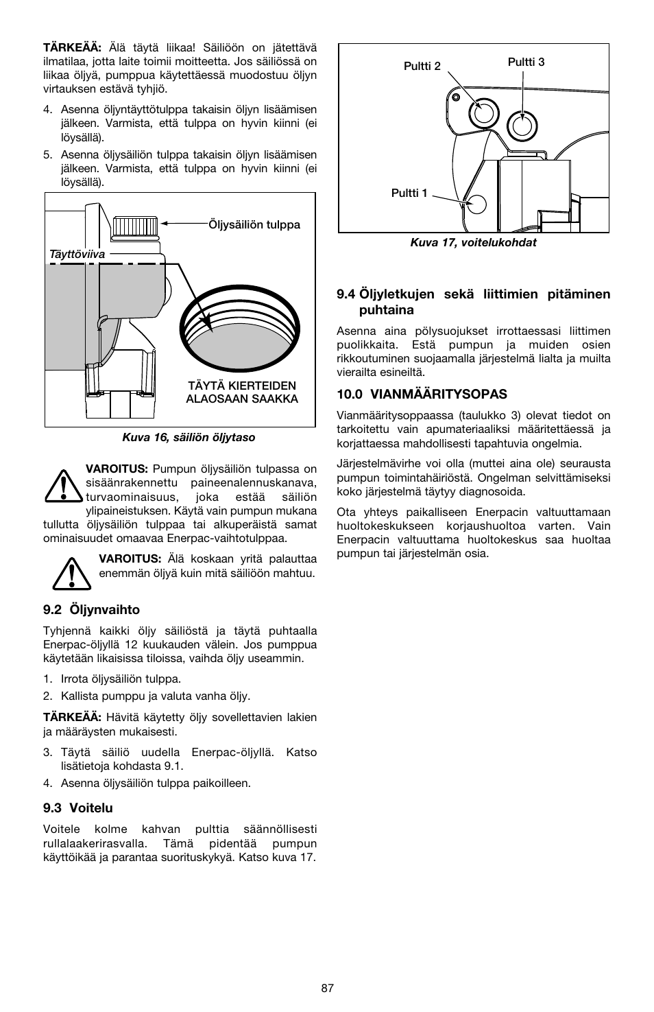 Enerpac P-Series ULTIMA User Manual | Page 87 / 128