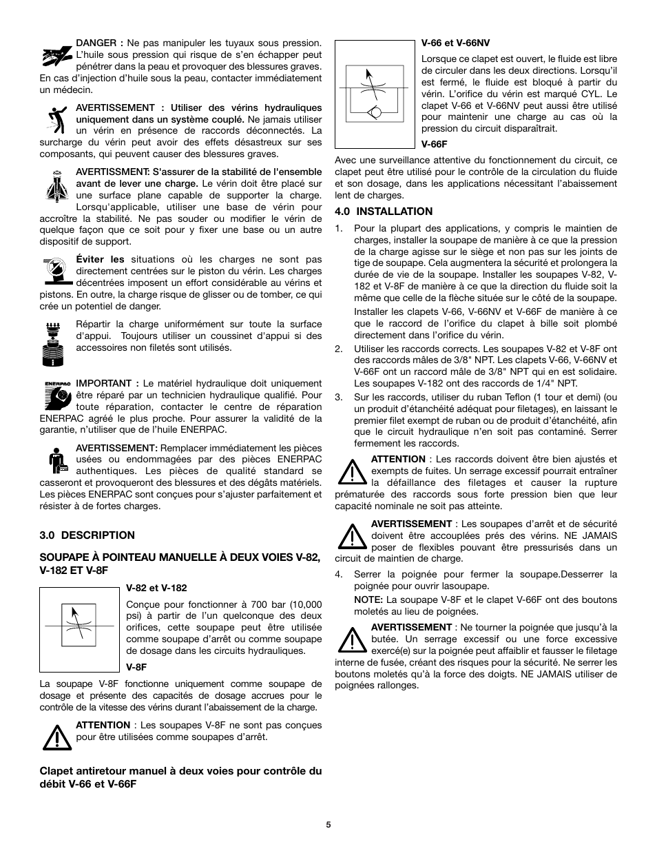 Enerpac V-66F User Manual | Page 5 / 19