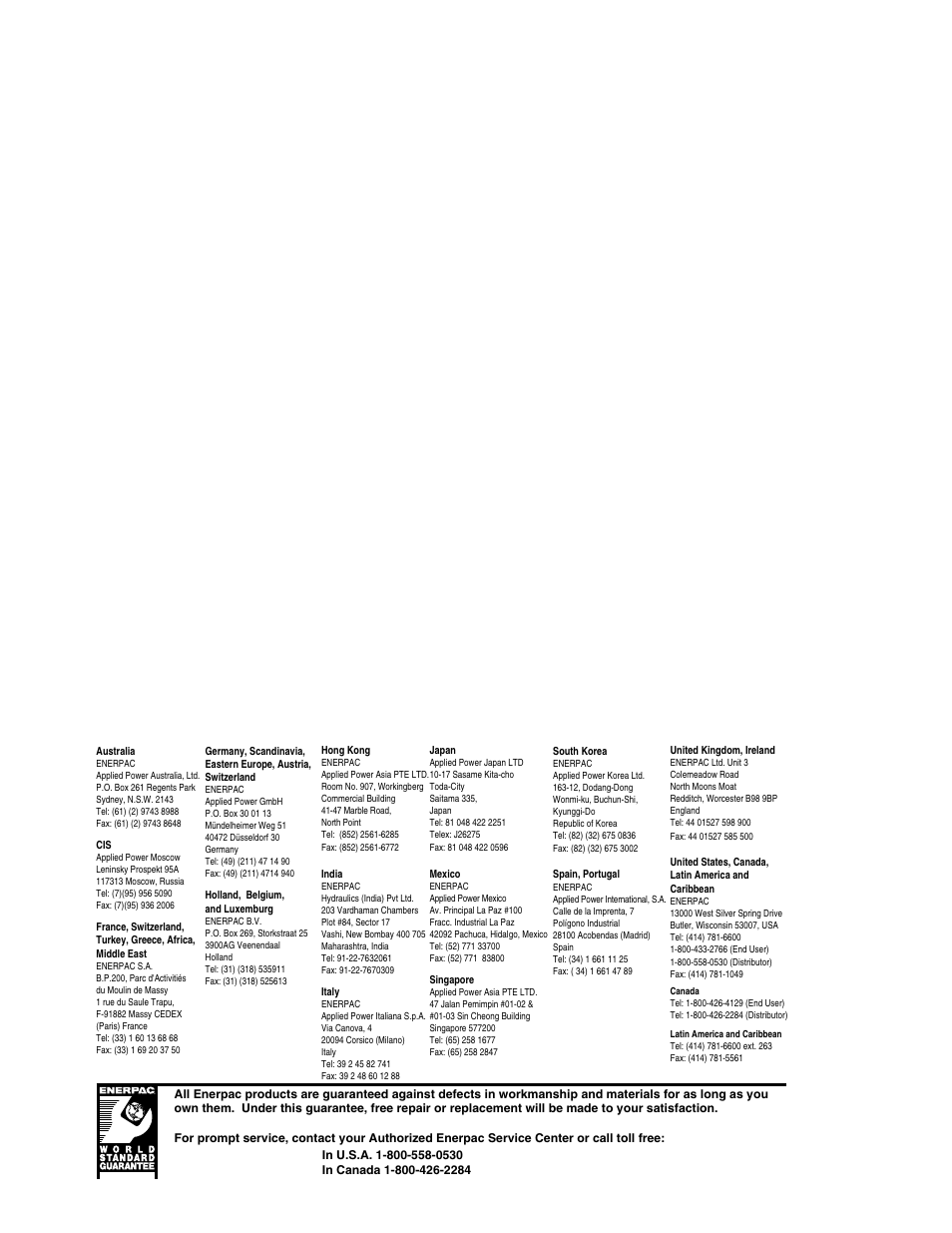 Enerpac V-152 User Manual | Page 14 / 14