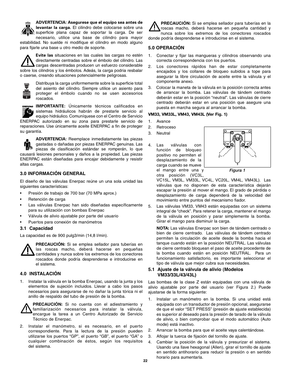 Enerpac VM43 User Manual | Page 22 / 48