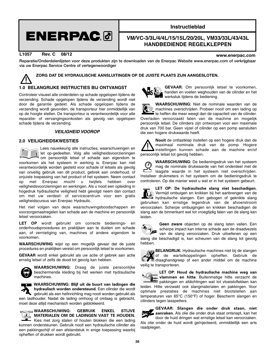 Enerpac VM43 User Manual | Page 26 / 48