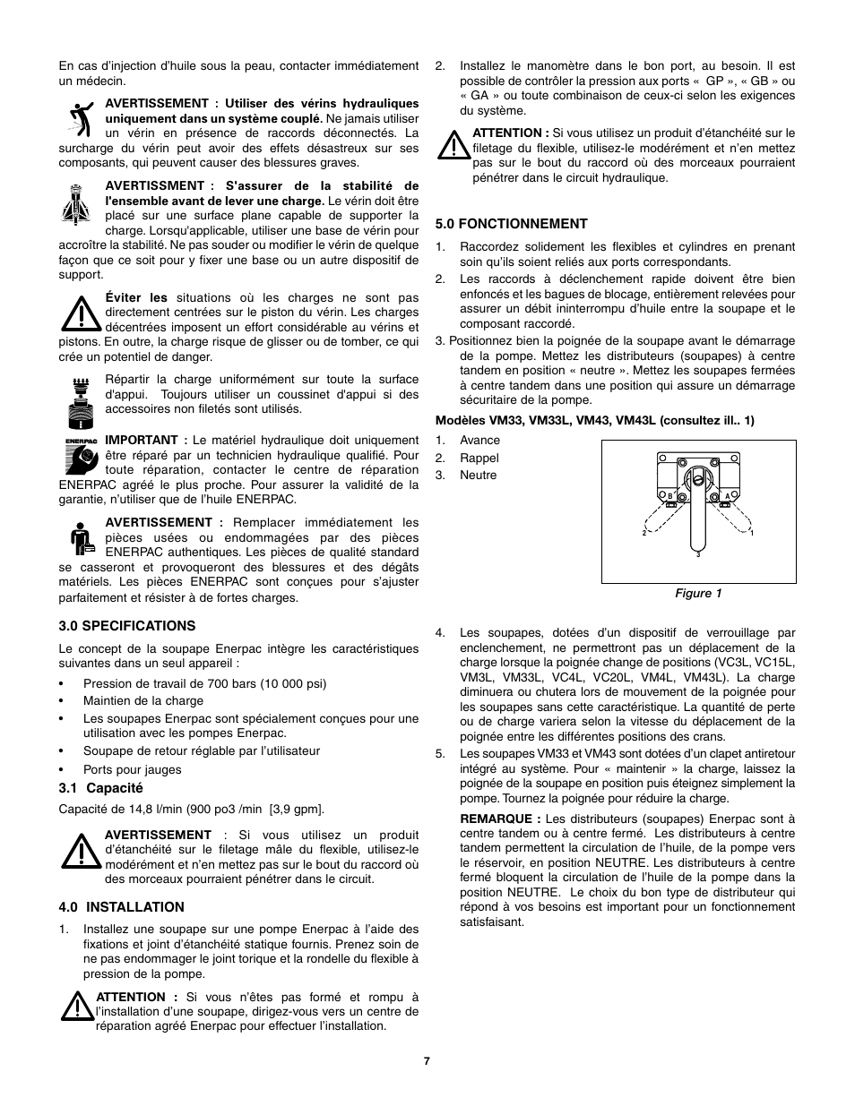 Enerpac VM43 User Manual | Page 7 / 48