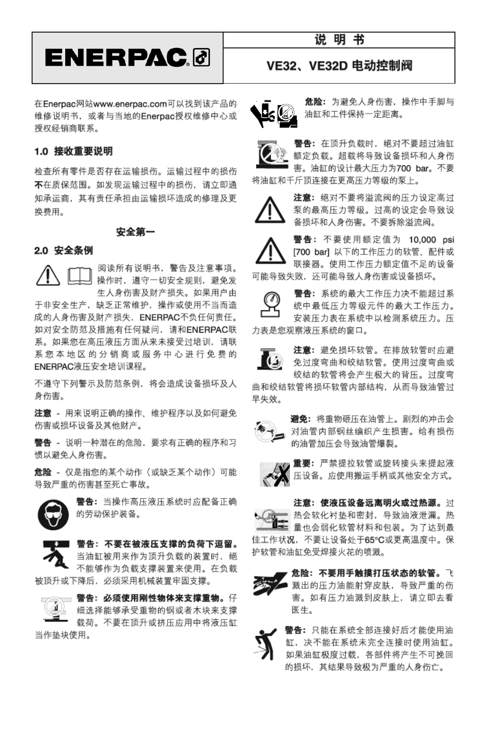 Enerpac VE32, VE32D User Manual | Page 46 / 50