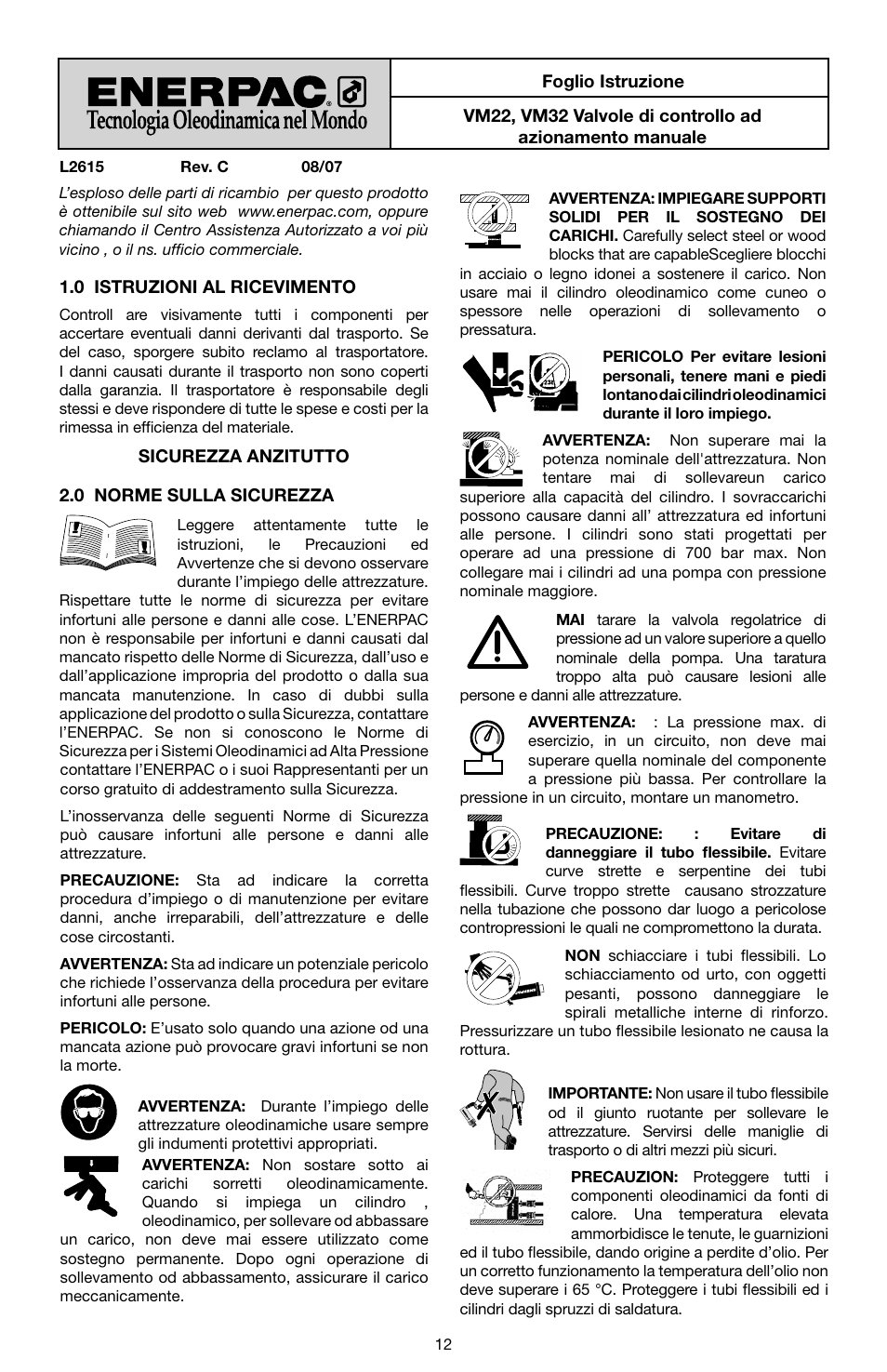 Enerpac VM32 User Manual | Page 12 / 44