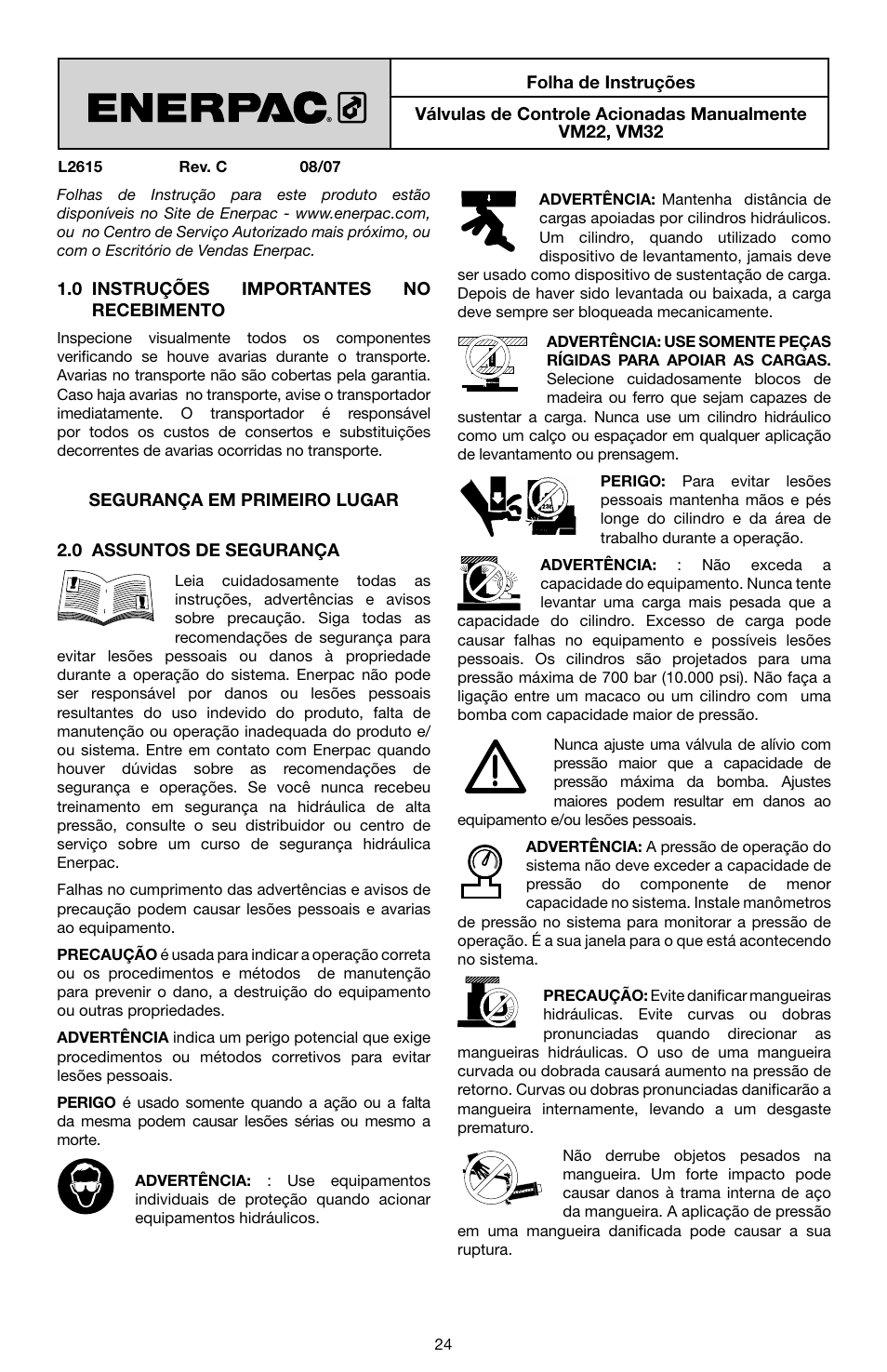 Enerpac VM32 User Manual | Page 24 / 44