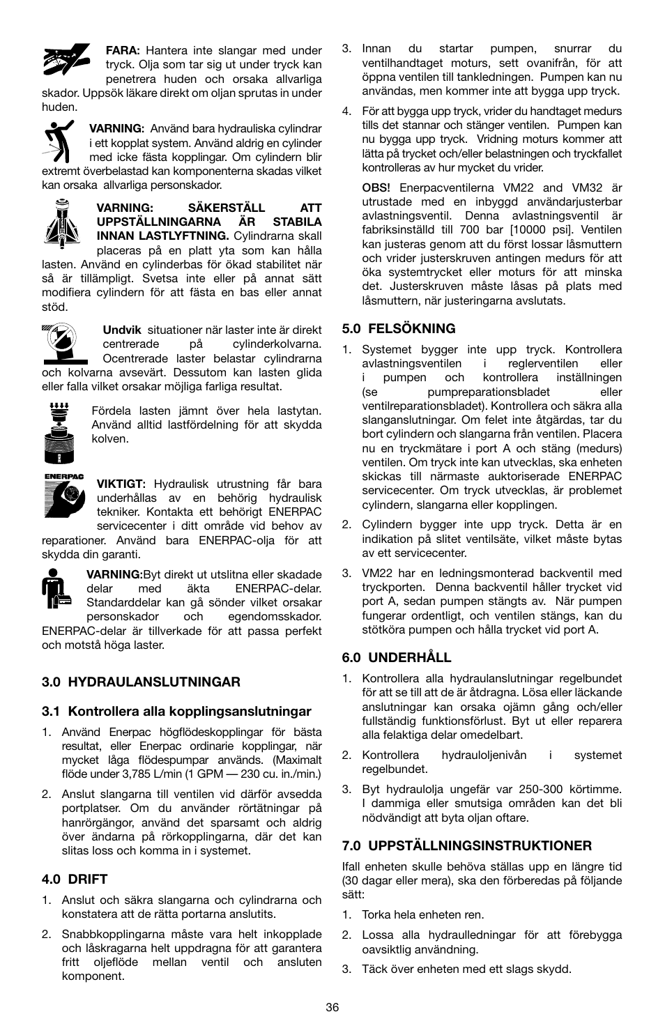 Enerpac VM32 User Manual | Page 36 / 44