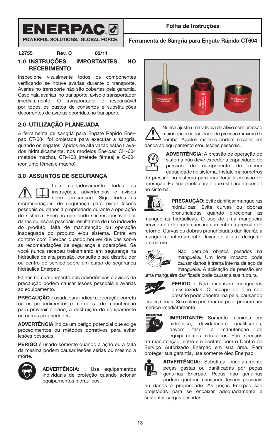 Enerpac CT-604 User Manual | Page 13 / 28