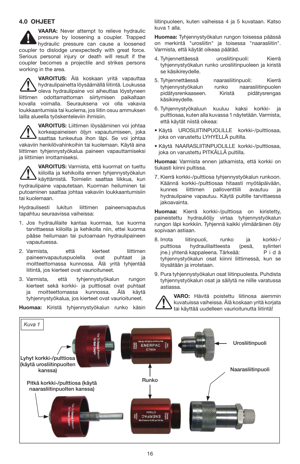 Enerpac CT-604 User Manual | Page 16 / 28