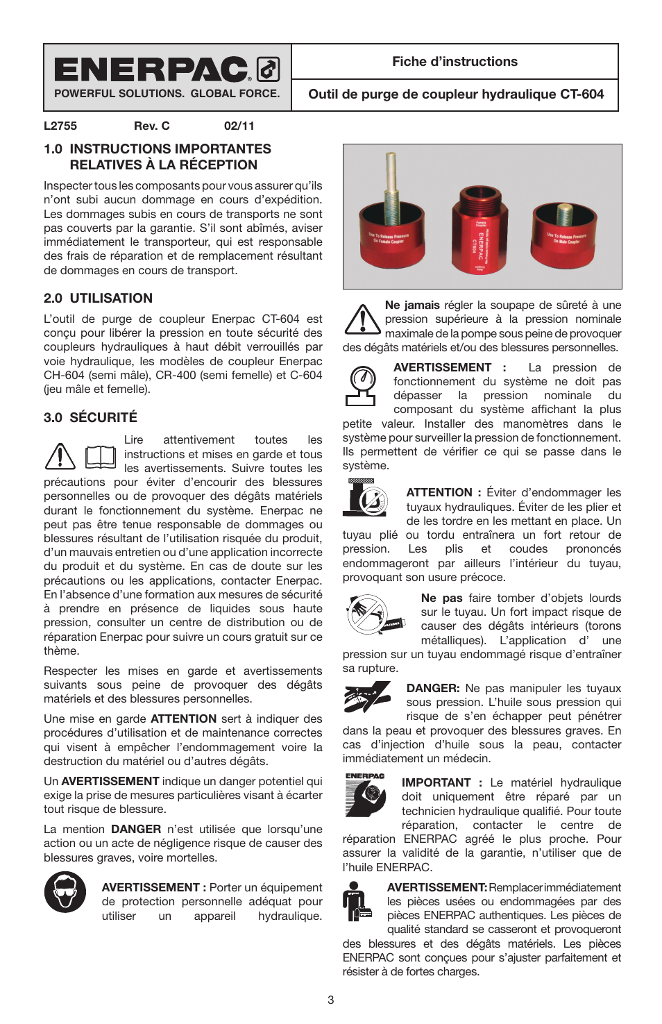 Enerpac CT-604 User Manual | Page 3 / 28