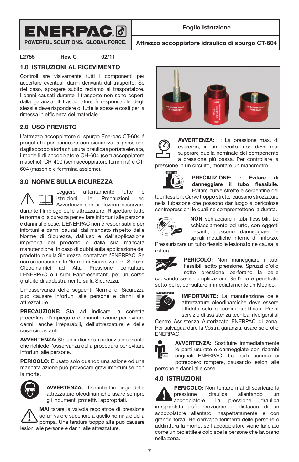 Enerpac CT-604 User Manual | Page 7 / 28