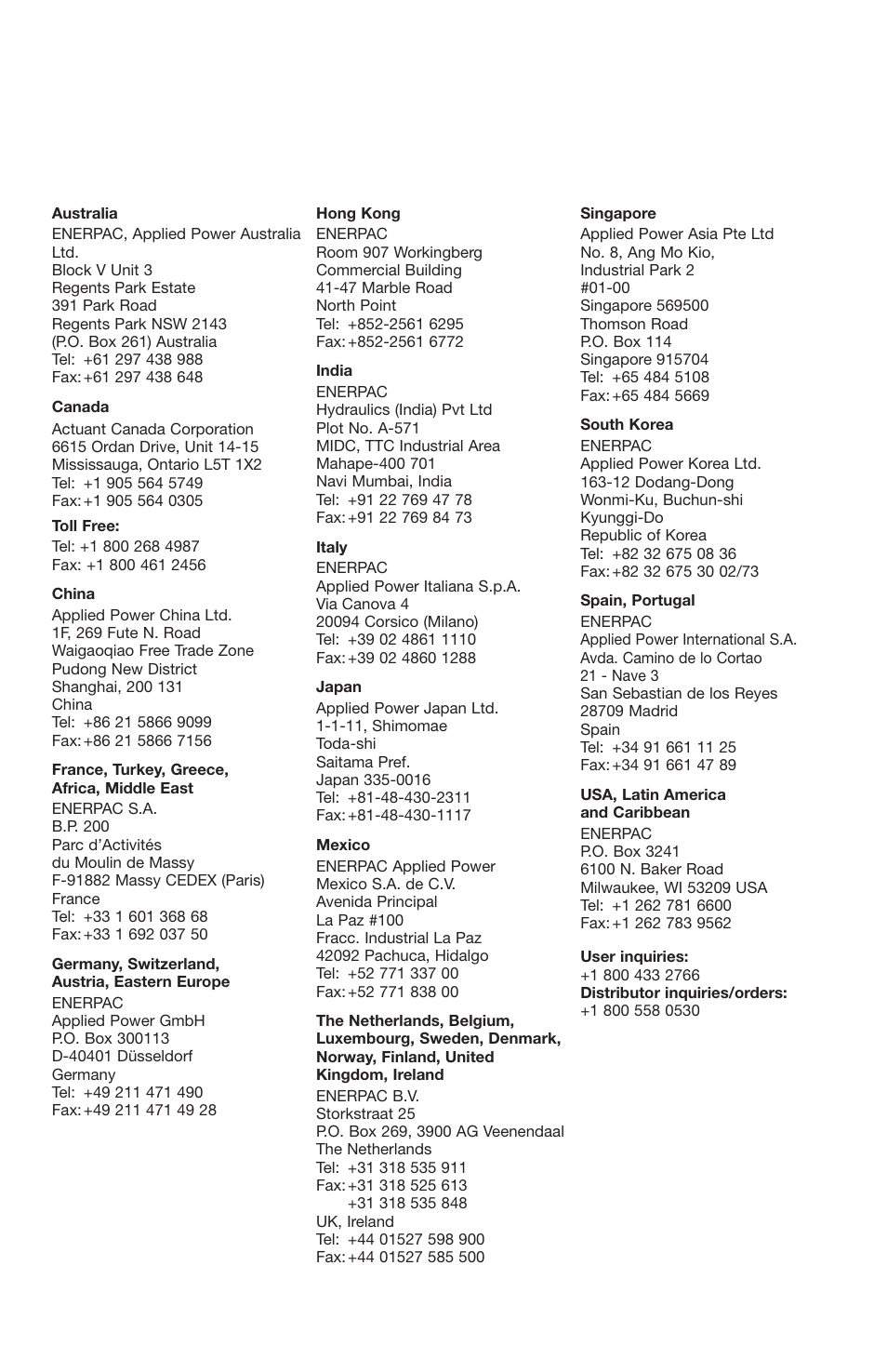 Enerpac V-Series User Manual | Page 28 / 28