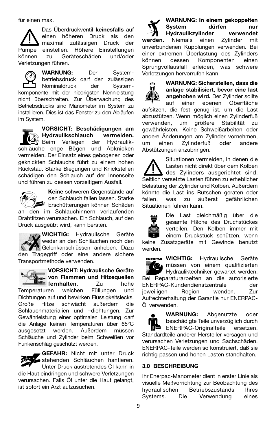 Enerpac V-Series User Manual | Page 9 / 28