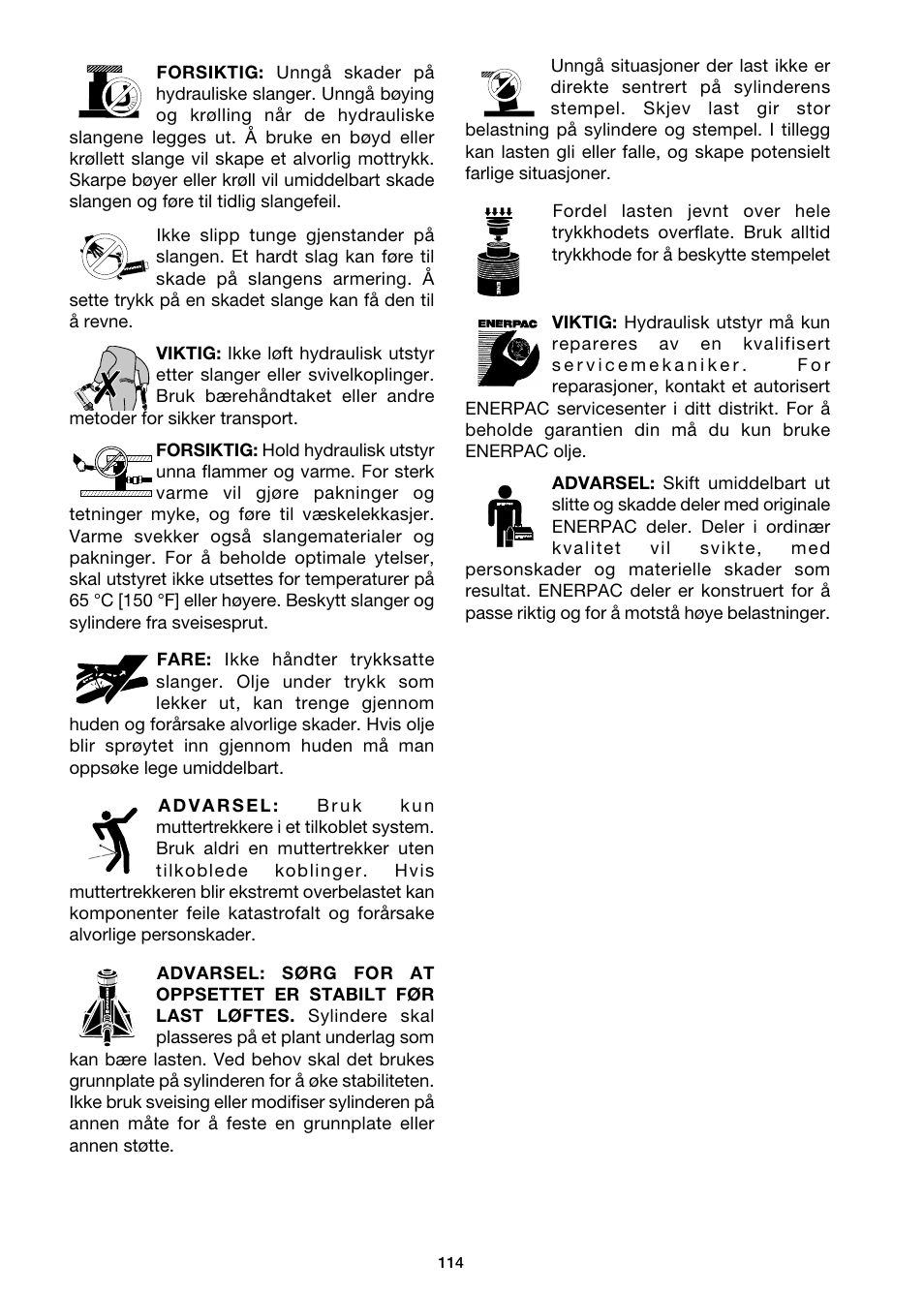 Enerpac DGR-Series User Manual | Page 114 / 144