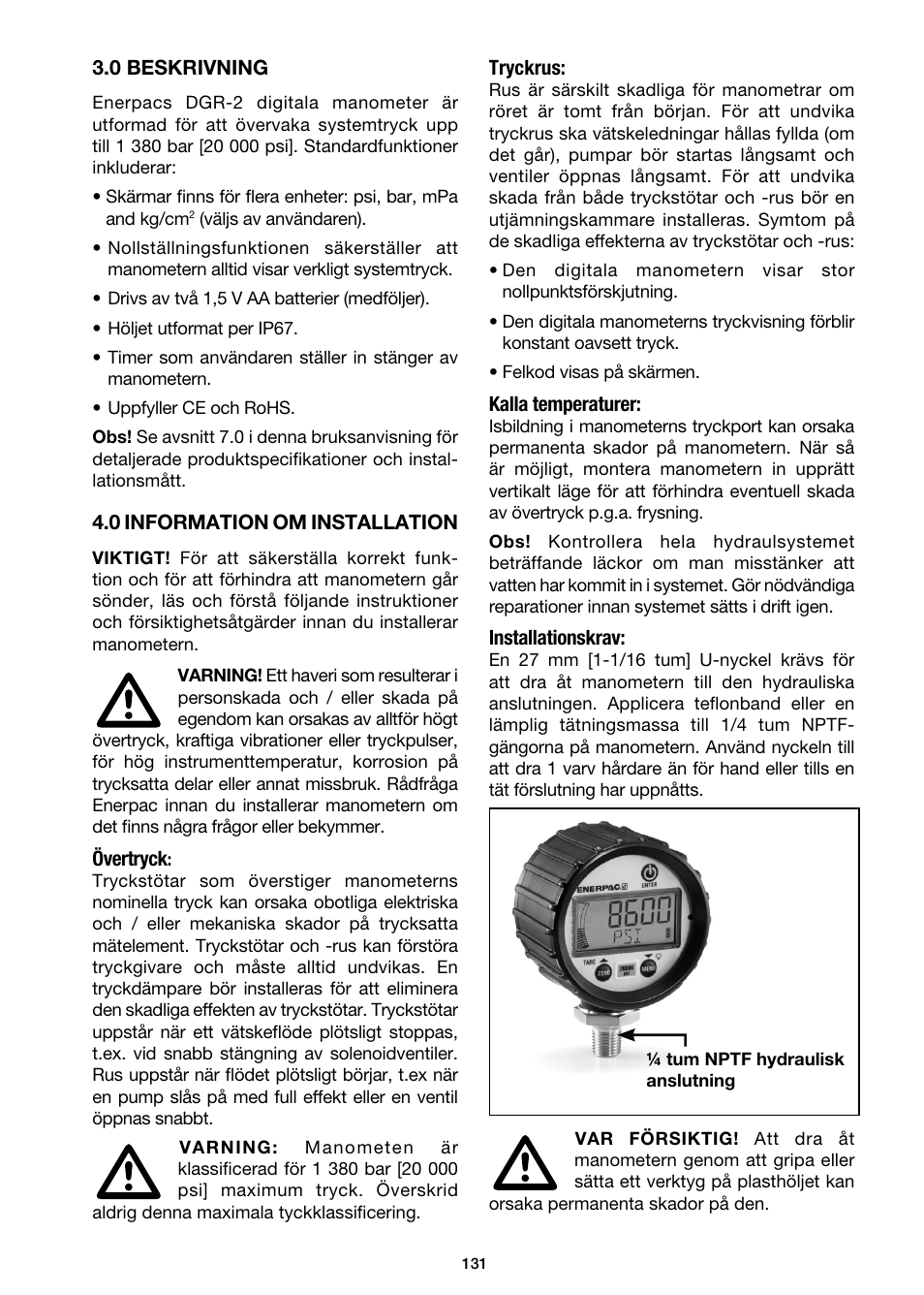 Enerpac DGR-Series User Manual | Page 131 / 144