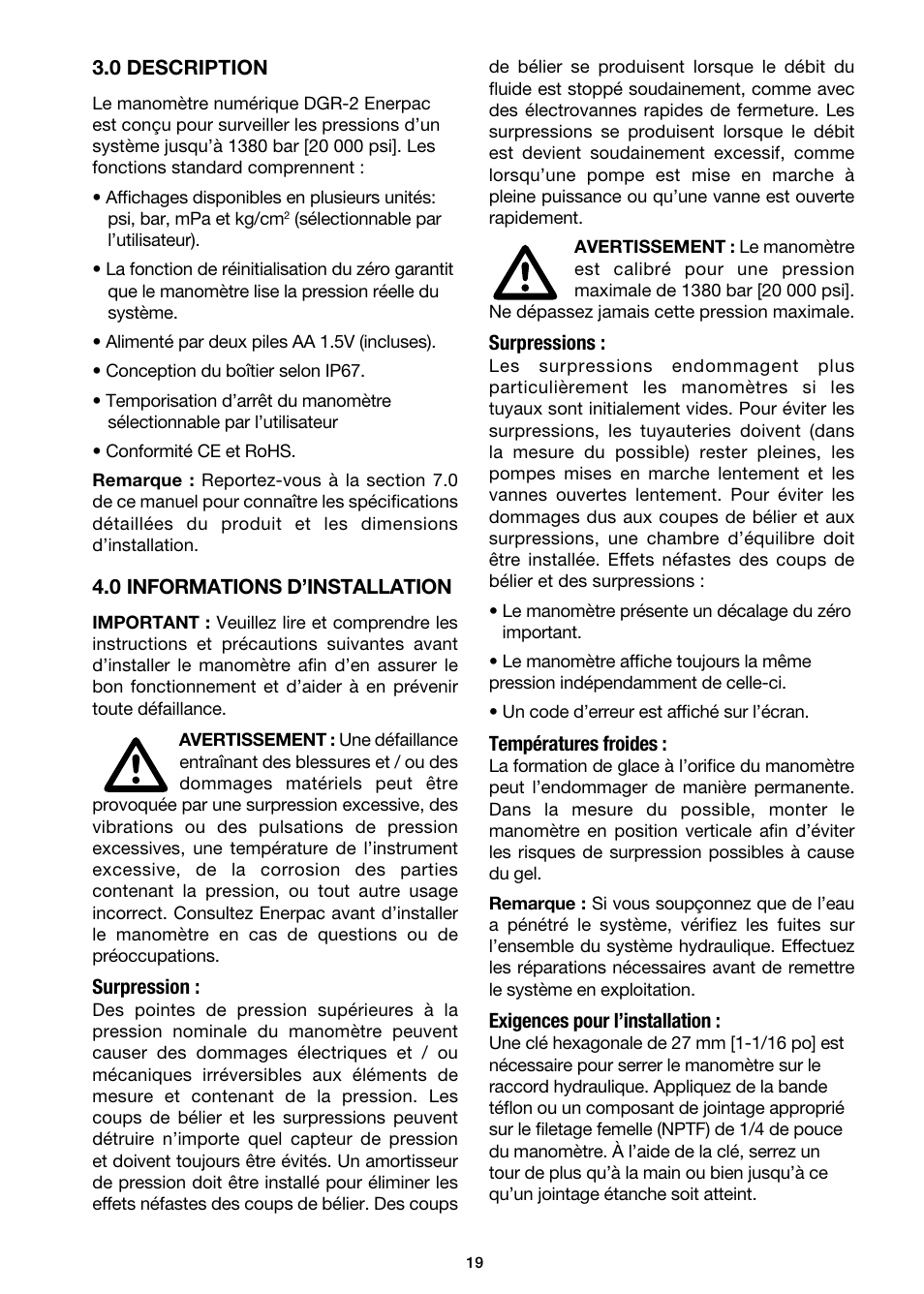 Enerpac DGR-Series User Manual | Page 19 / 144