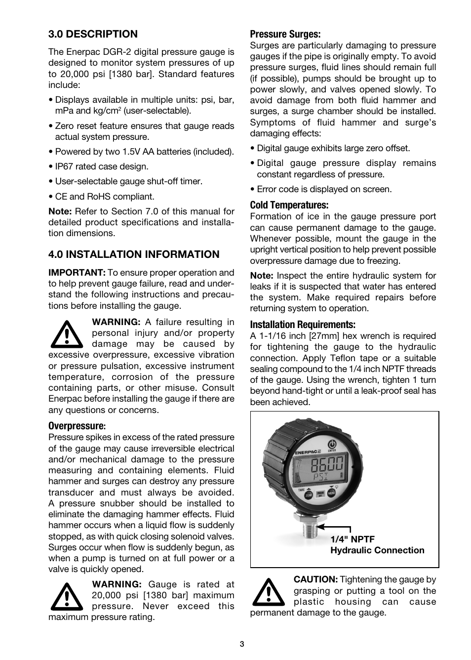 Enerpac DGR-Series User Manual | Page 3 / 144