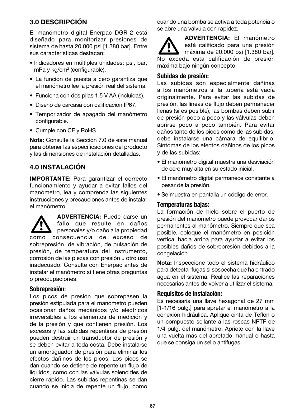 Enerpac DGR-Series User Manual | Page 67 / 144