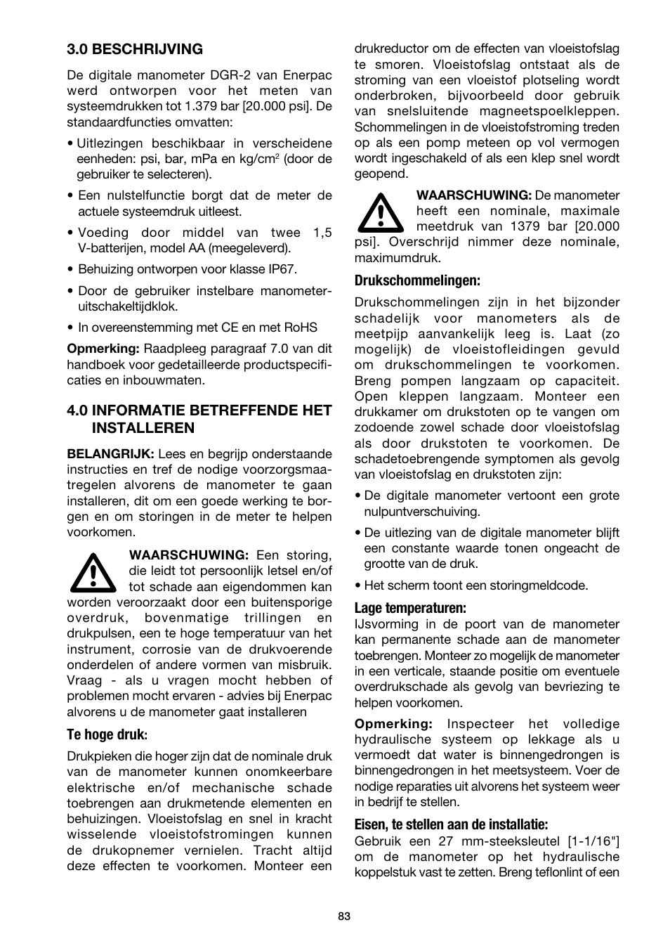 Enerpac DGR-Series User Manual | Page 83 / 144