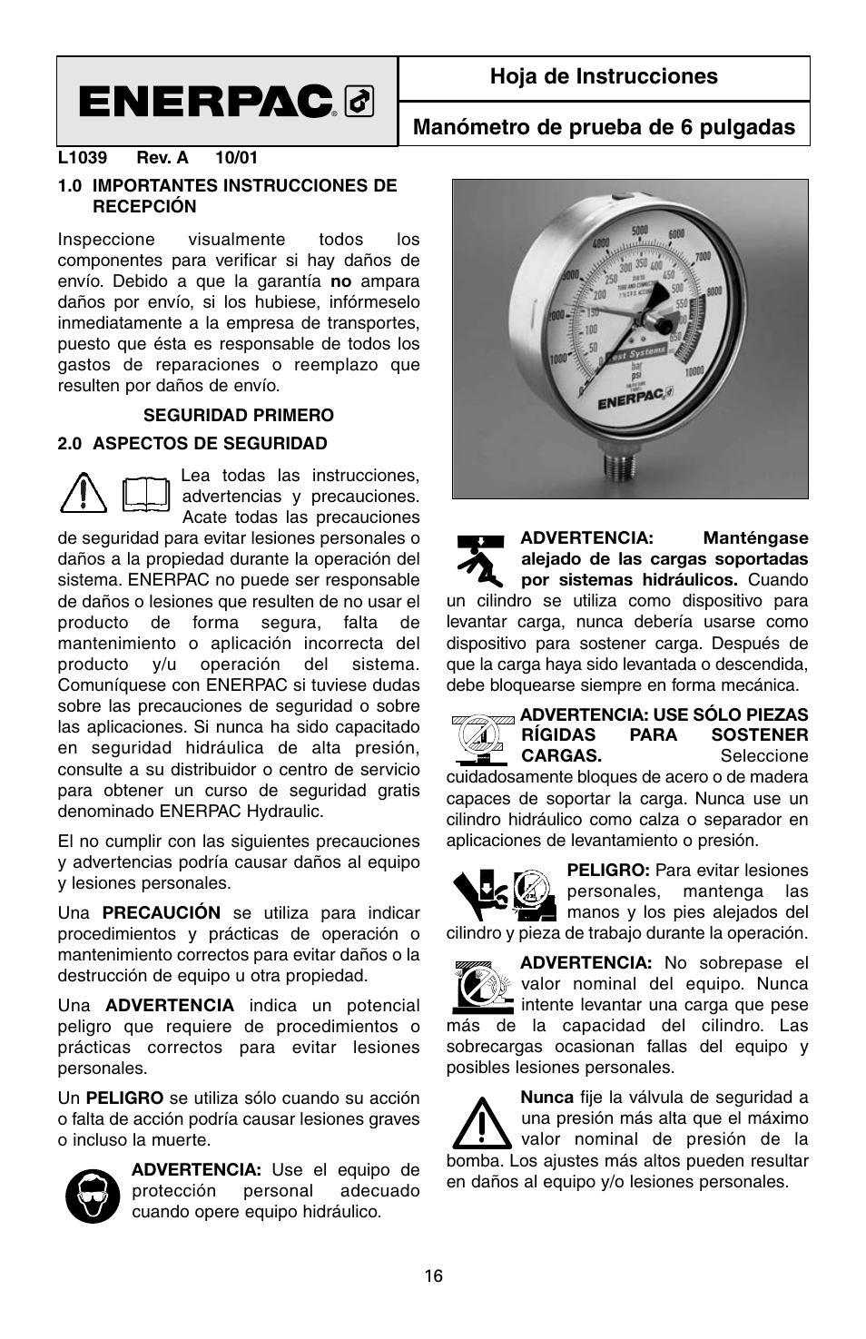 Enerpac T-Series User Manual | Page 16 / 28