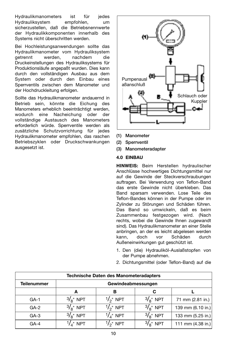 Enerpac G-Series User Manual | Page 10 / 40