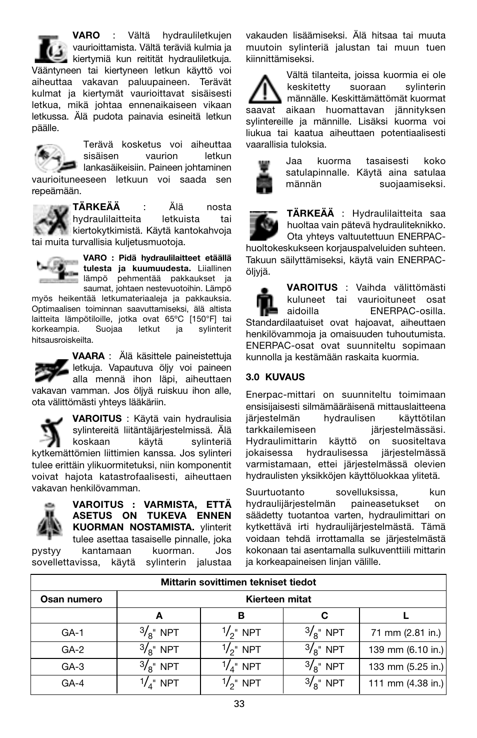 Enerpac G-Series User Manual | Page 33 / 40
