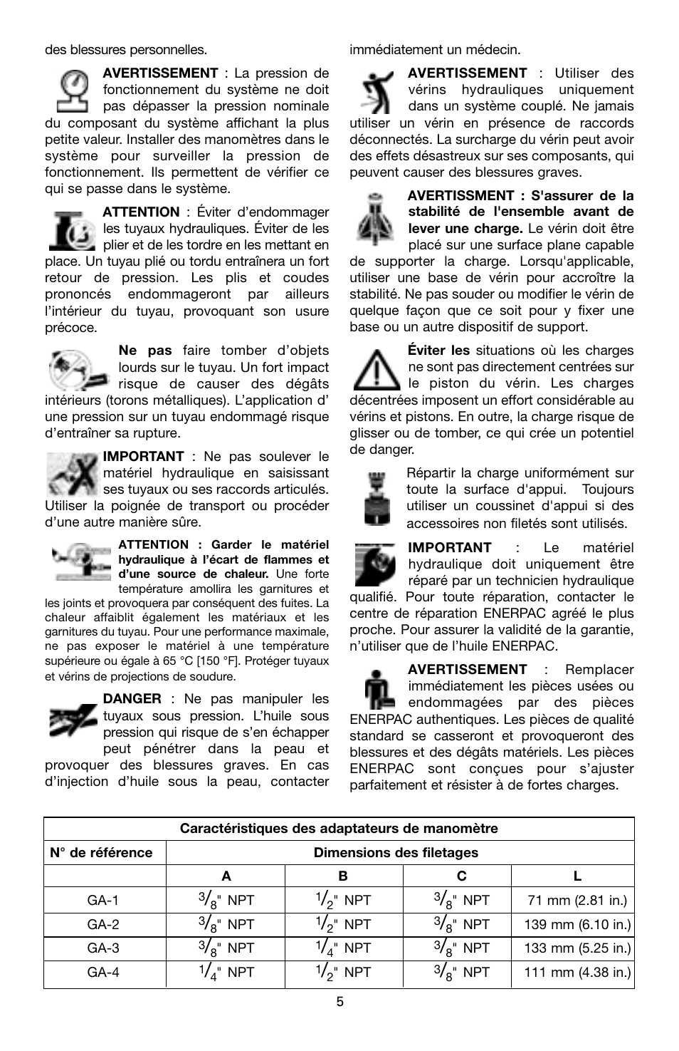 Enerpac G-Series User Manual | Page 5 / 40