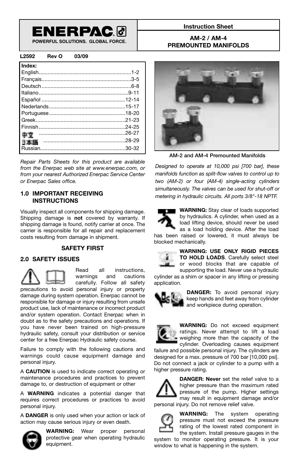 Enerpac AM-Series User Manual | 33 pages