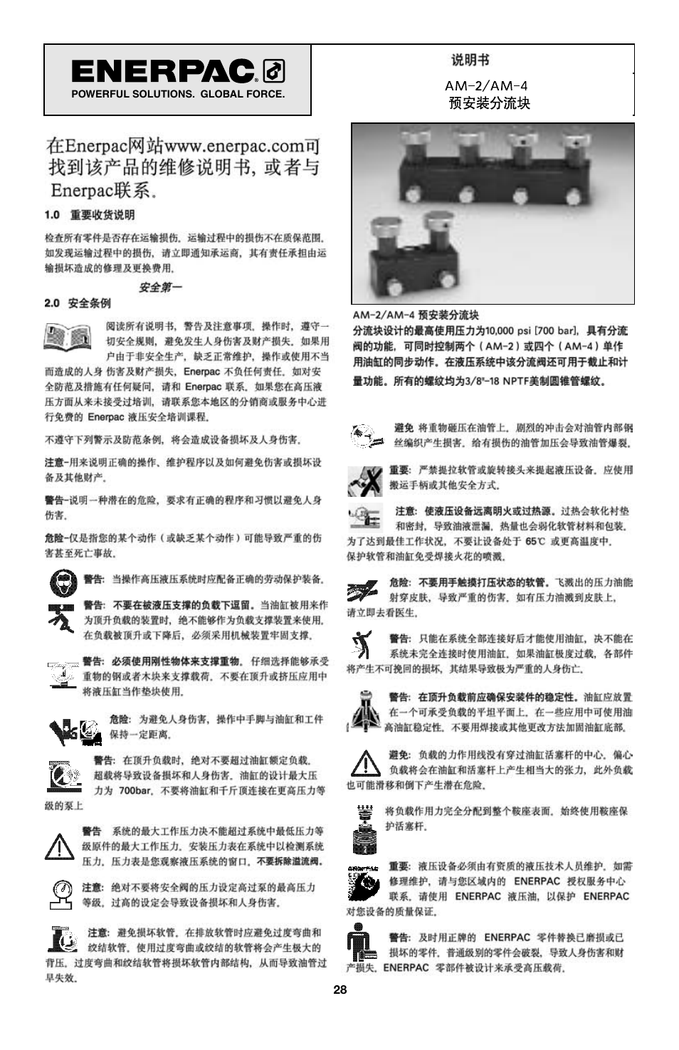 Enerpac AM-Series User Manual | Page 28 / 33
