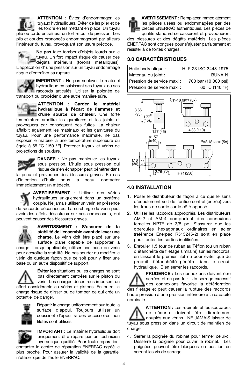 0 caractéristiques, 0 installation | Enerpac AM-Series User Manual | Page 4 / 33