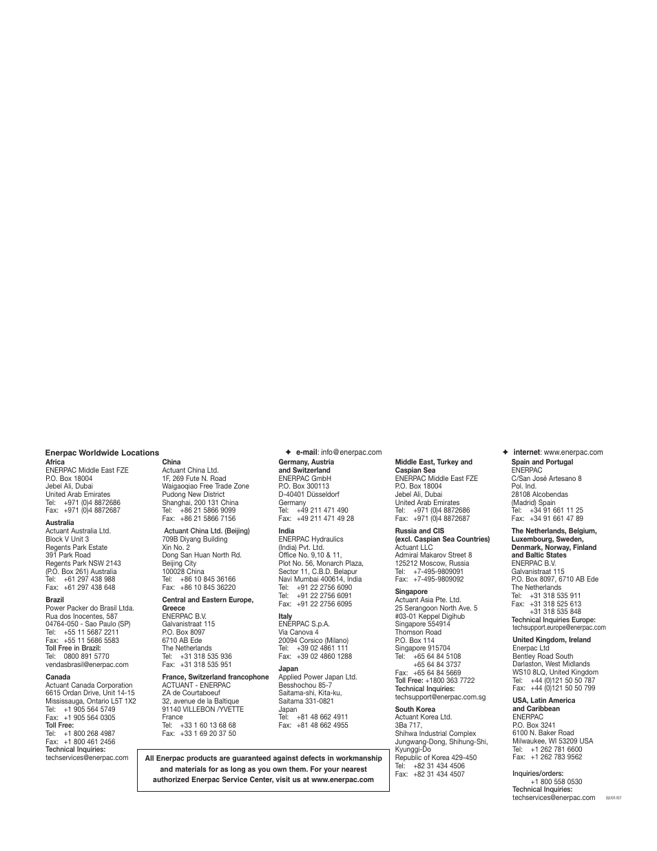 Enerpac LH-Series User Manual | Page 8 / 8