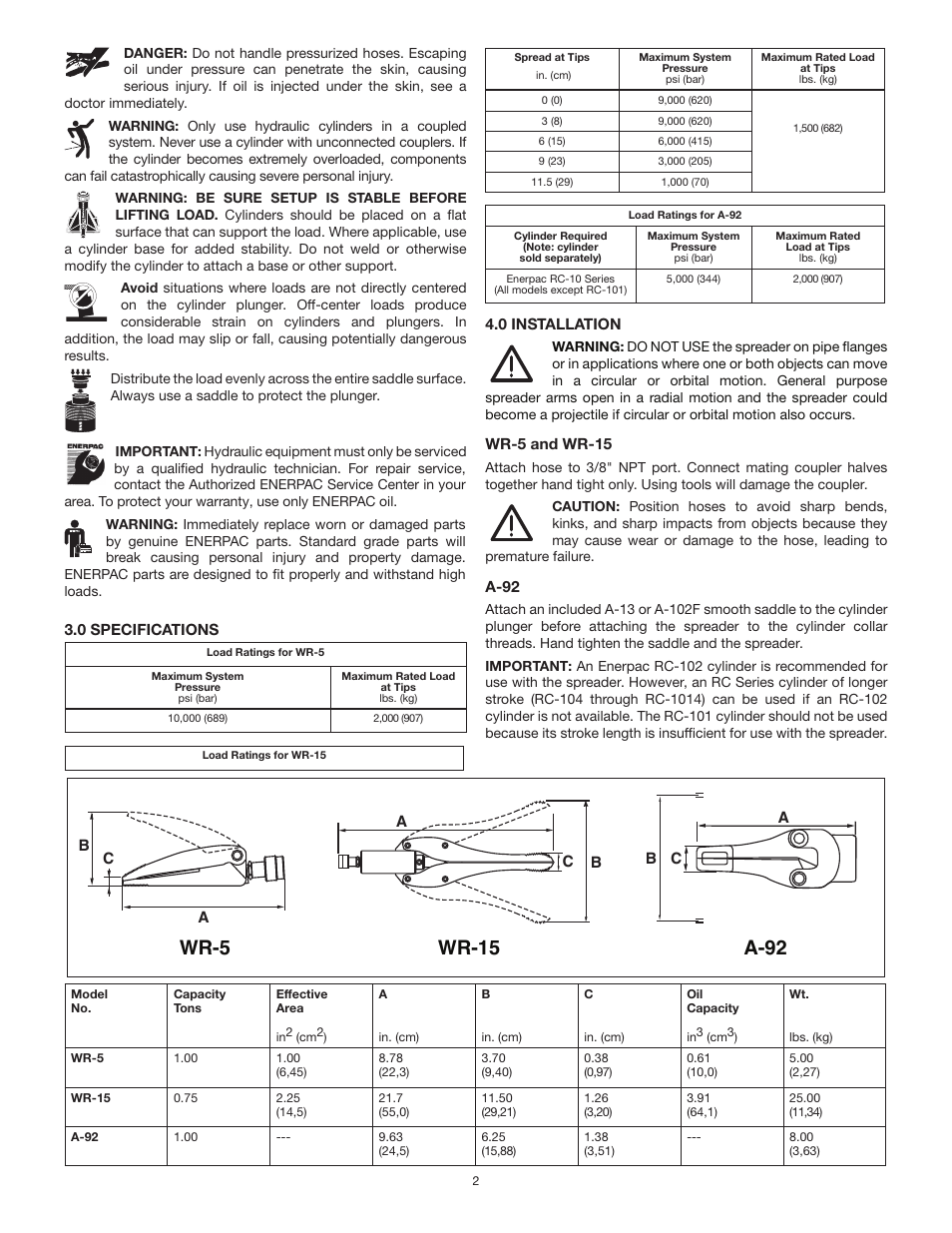 Enerpac А-Series User Manual | Page 2 / 24