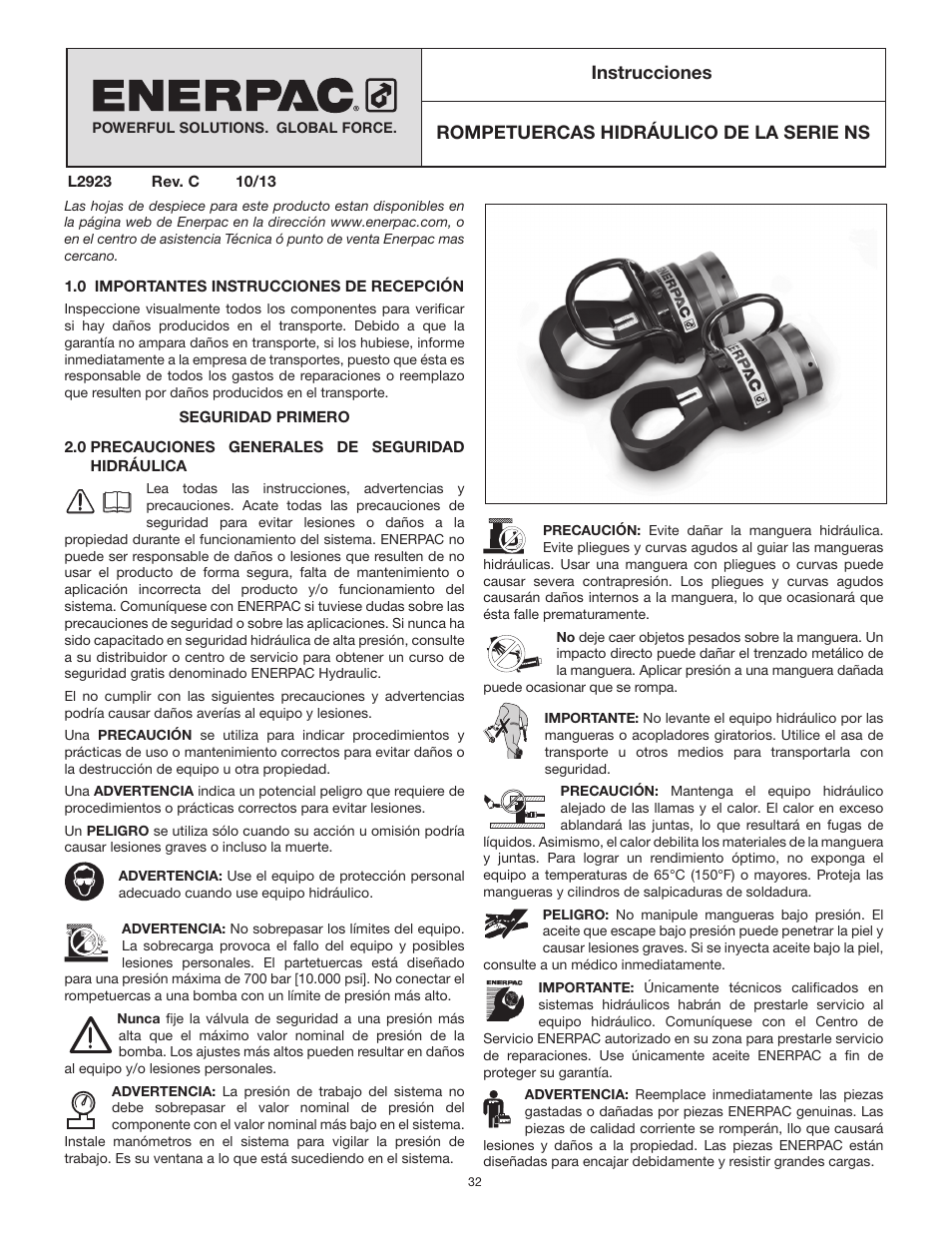 Enerpac NS-Series User Manual | Page 32 / 92