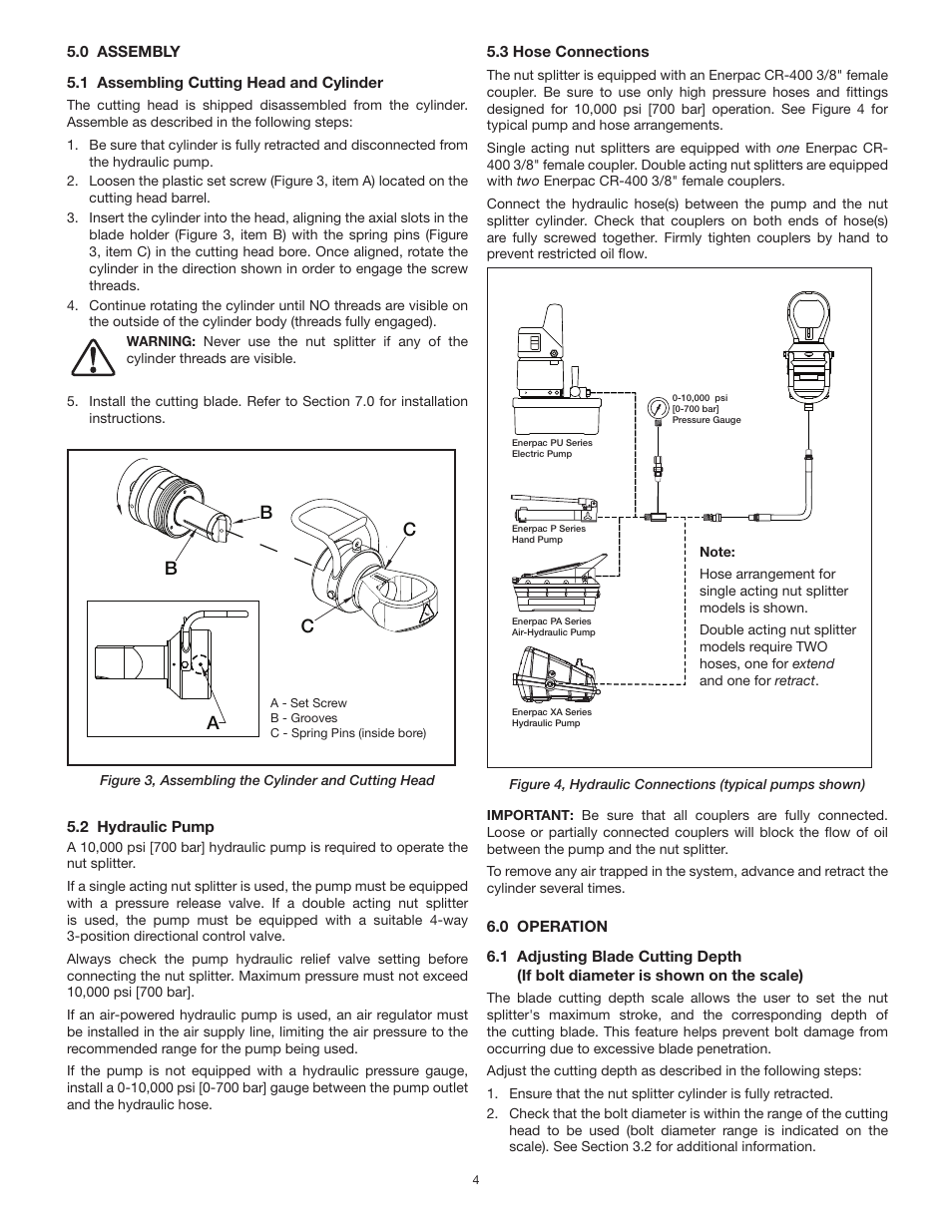 Bc b c a | Enerpac NS-Series User Manual | Page 4 / 92