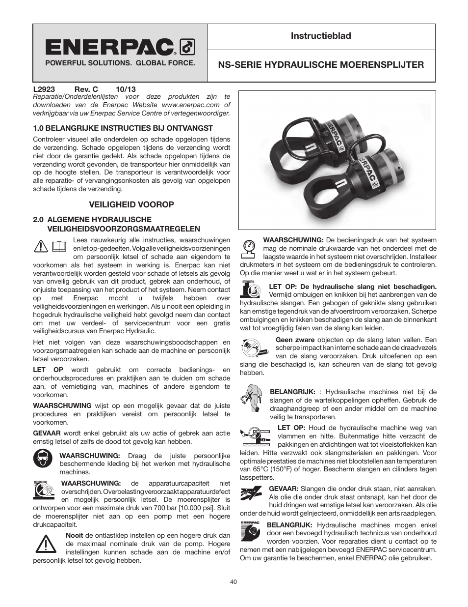 Enerpac NS-Series User Manual | Page 40 / 92