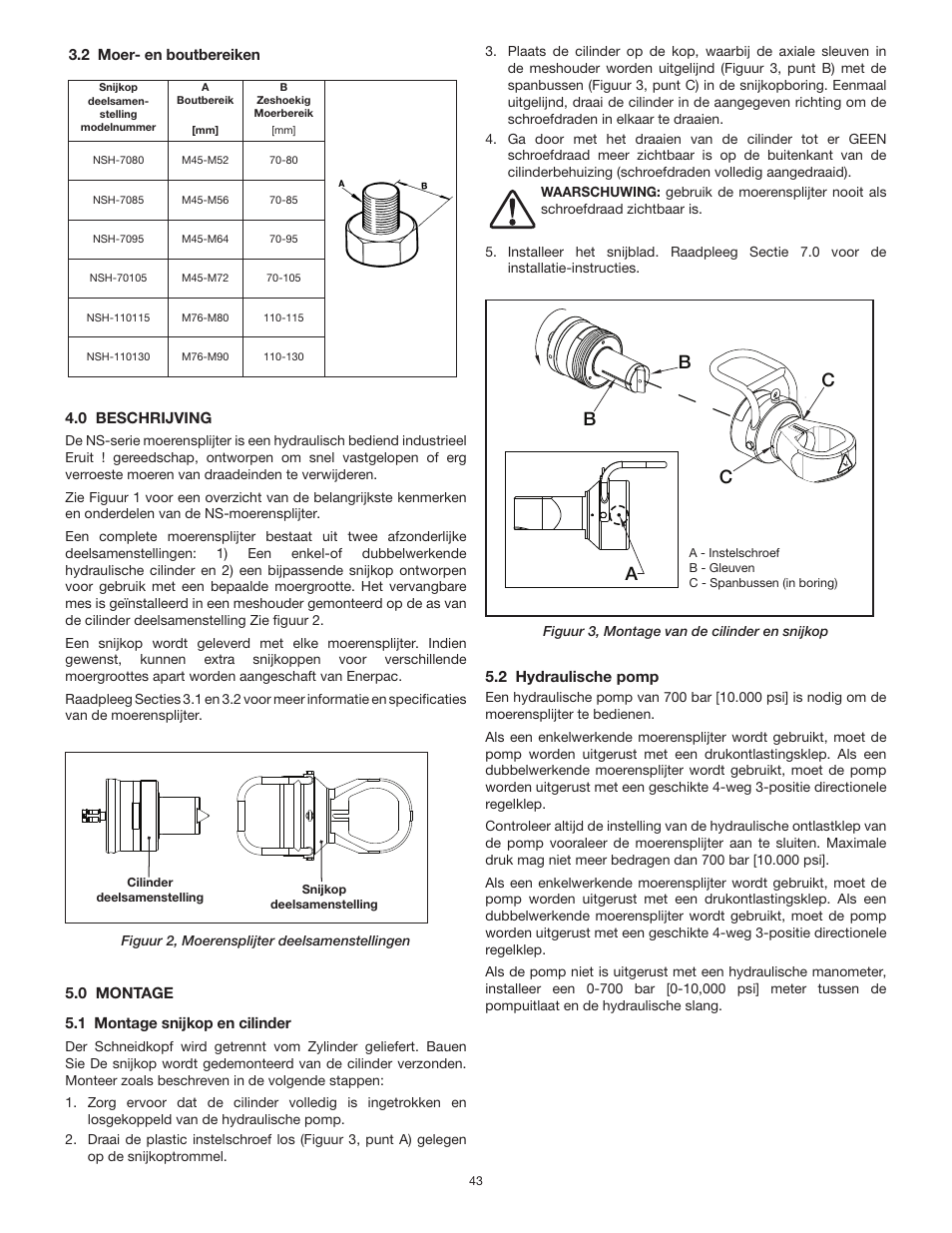 Bc b c a | Enerpac NS-Series User Manual | Page 43 / 92