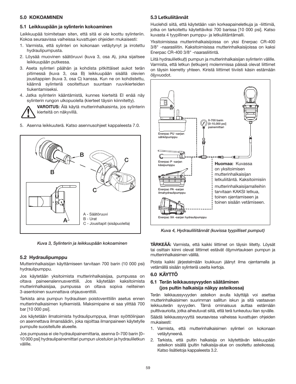 Bc b c a | Enerpac NS-Series User Manual | Page 59 / 92