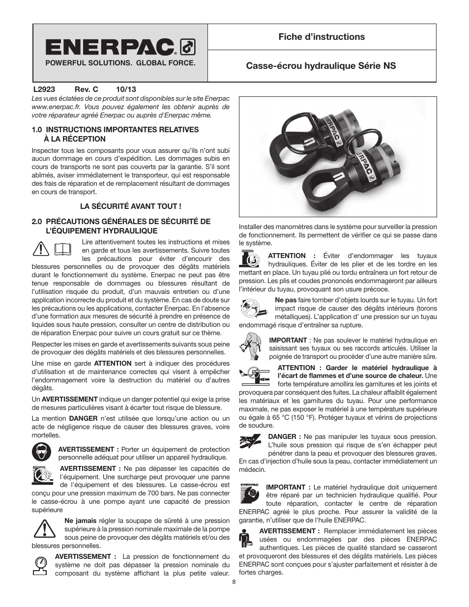 Enerpac NS-Series User Manual | Page 8 / 92