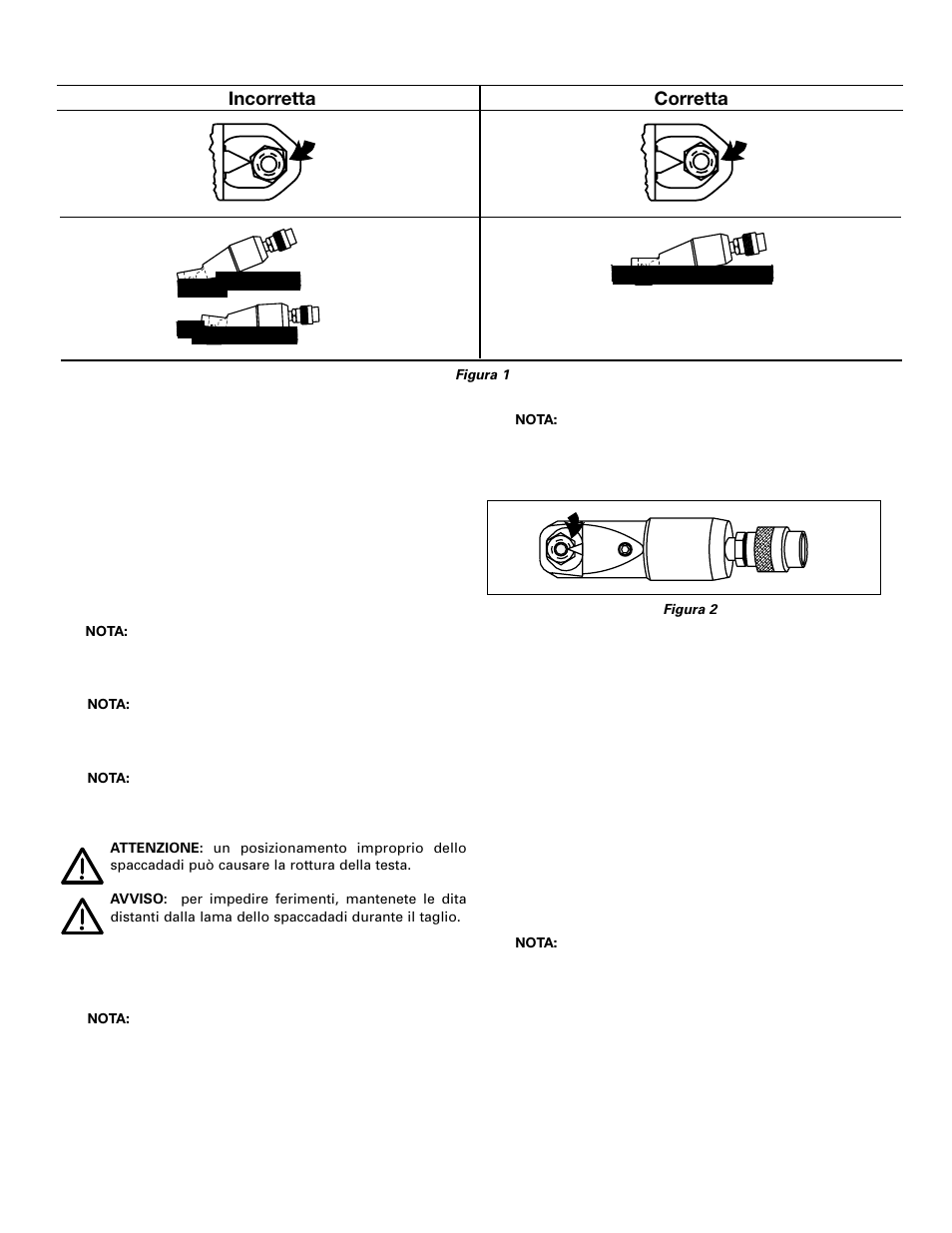 Incorretta corretta | Enerpac NC-Series User Manual | Page 14 / 39