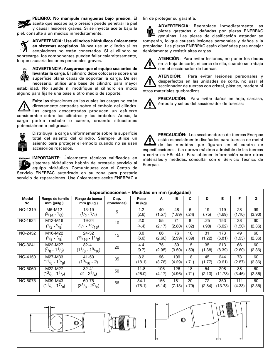 Enerpac NC-Series User Manual | Page 16 / 39