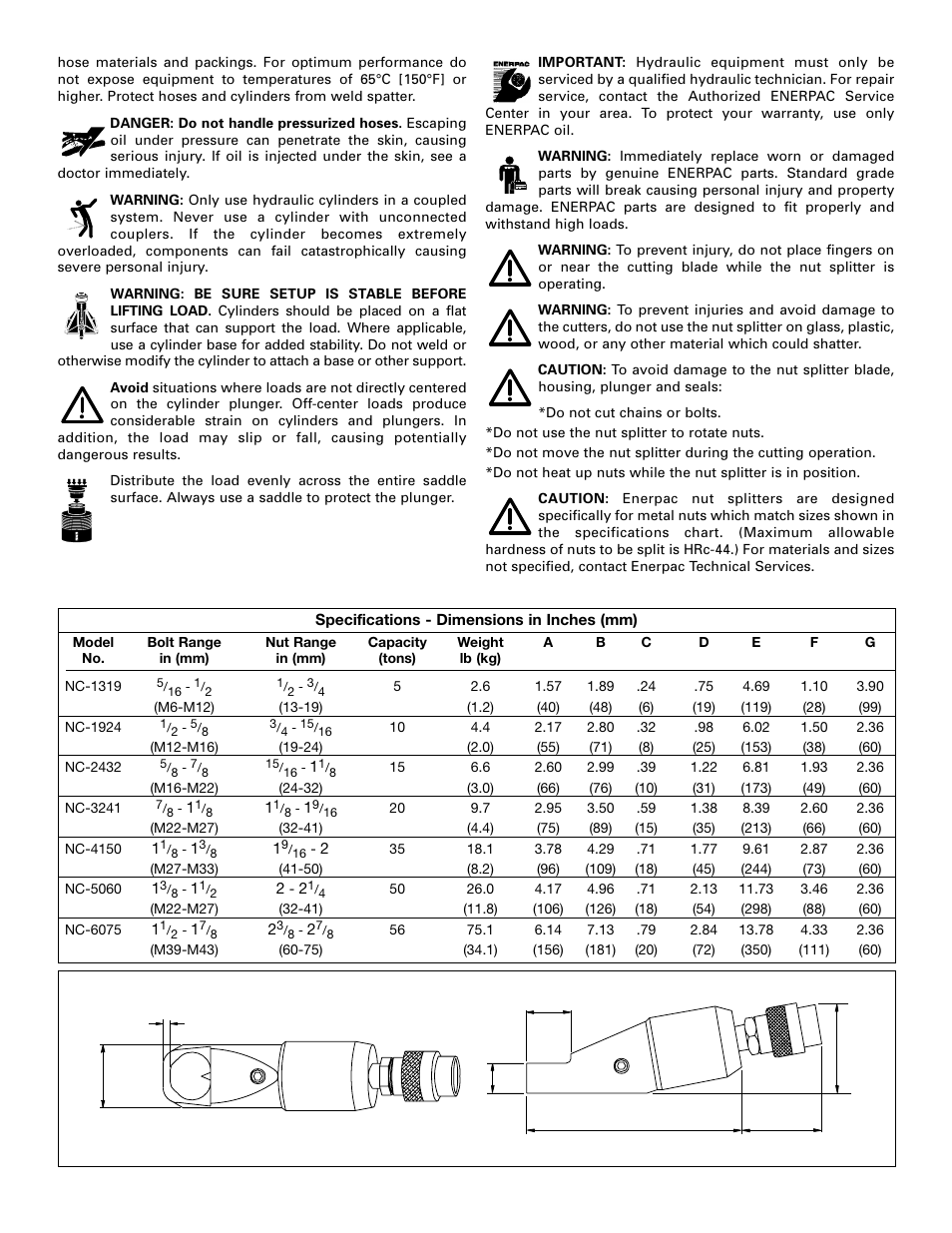 Enerpac NC-Series User Manual | Page 2 / 39