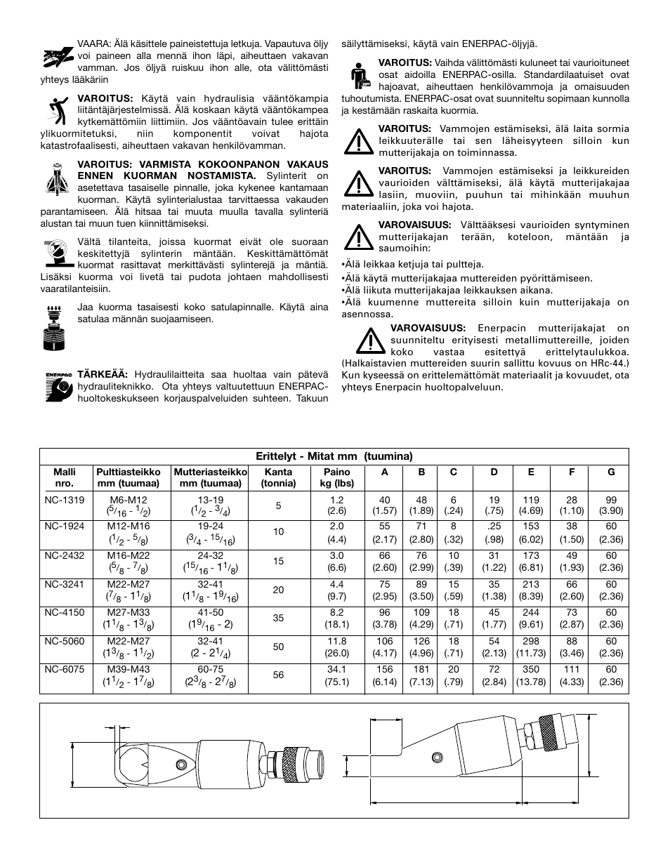 Enerpac NC-Series User Manual | Page 25 / 39